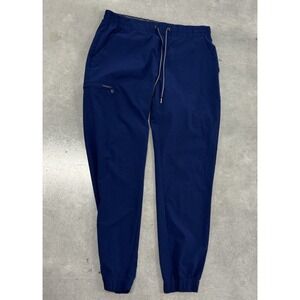 Healing Hands Scrub Jogger Pants Navy Blue Size L Drawstring Zip Pocket